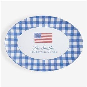 Watercolor Freedom Personalized Oval Polymer Platter - 57656