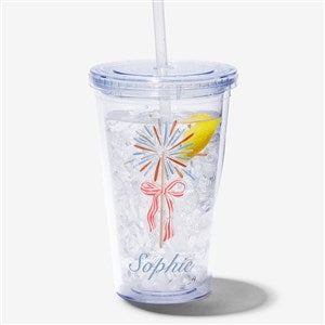 Watercolor Freedom Personalized 17 oz. Patriotic Acrylic Insulated Tumbler - 57657