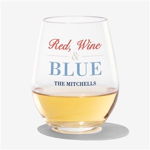 Watercolor Freedom Personalized Tritan Unbreakable Stemless Wine Glass - 57659-S