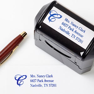 Interlocking Monogram Personalized Address Rubber Stamper - 5767-S