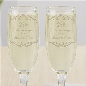 Anniversary Toast Personalized Champagne Flute Set - 5769