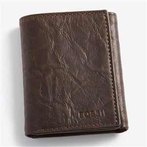Engraved Fossil Brown Ingram Trifold Wallet - 57724