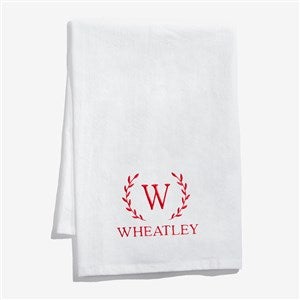 Laurel Initial Embroidered Tea Towel - 57814