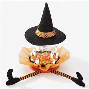 Bright Fright Ghosts Personalized Witch Halloween Candy Jar - 57829-W