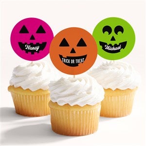 Pick a Face Pumpkin Personalized Cupcake Topper - 57846
