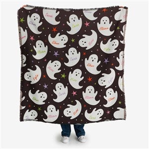Bright Fright Ghosts Personalized 56x60 Photo Throw - 57886-A