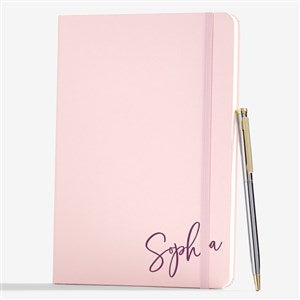 Trendy Script Personalized Pocket Journal-Pink - 57911-PK