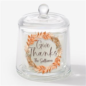 Give Thanks Personalized Cloche Candle