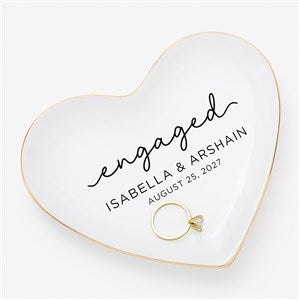 Engagement Personalized Heart Ring Dish - 58069