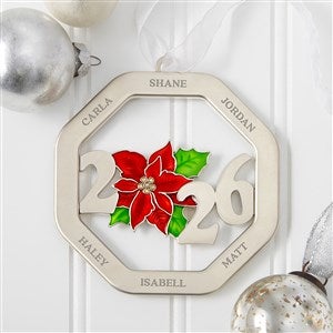 2026 Poinsettia Year Personalized Metal Ornament - 58077