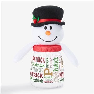Christmas Repeating Name Personalized Snowman Candy Jar - 58113-S
