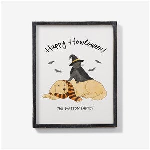 Halloween Paws Personalized 14x18 Blackwashed Framed Wall Art - 58154B-14x18