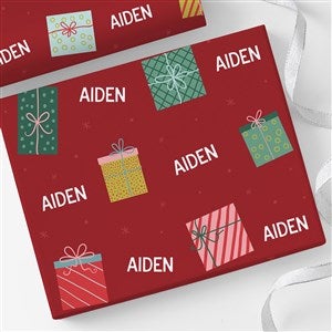 Stacked with Cheer Personalized Christmas Wrapping Paper Roll - 18ft Roll - 58218-L