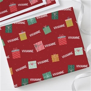 Stacked with Cheer Personalized Christmas Wrapping Paper Sheets - Set of 3 - 58218-S