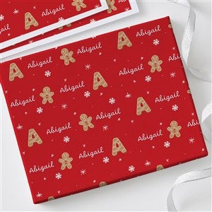 Gingerbread Wishes Personalized Wrapping Paper Sheets - Set of 3 - 58240-S