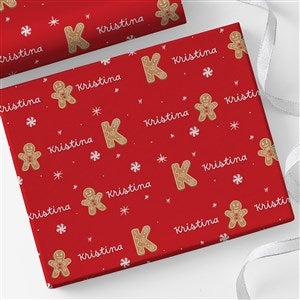 Gingerbread Wishes Personalized Wrapping Paper Roll - 6ft Roll - 58240