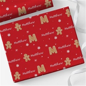 Gingerbread Wishes Personalized Wrapping Paper Roll - 18ft Roll - 58240-L