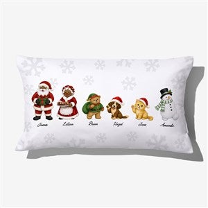 Storybook Christmas Personalized Lumbar Velvet Throw Pillow - 58250-LBV