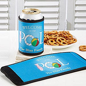 Welcome To Our Pool Personalized Can & Bottle Wrap - 5827