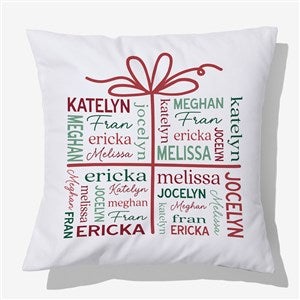 Christmas Present Repeating Name Personalized 18 Velvet Throw Pillow - 58325-LV