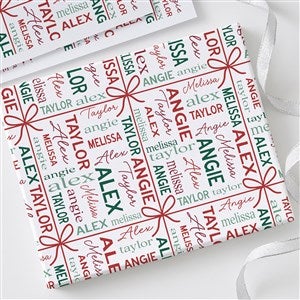 Present Repeating Name Personalized Wrapping Paper Sheets - Set of 3 - 58326-S