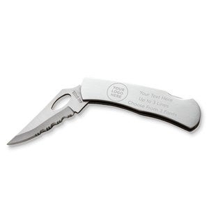 Personalized Logo Silver Pocket Knife - 58343