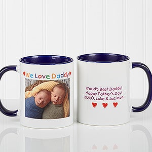 Blue Personalized Photo Message Coffee Mugs - Loving You - 5841-BL