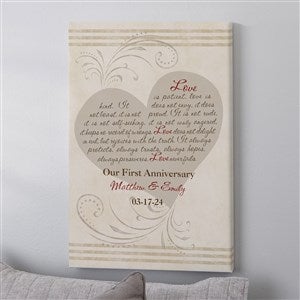 Love Is Patient 24x36 Personalized Wedding Canvas Art - 5853-XL