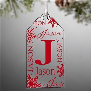 Christmas Snowflake Repeating Name Personalized Acrylic Tag Ornament - 58539
