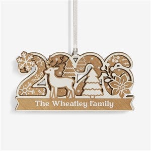 2026 Personalized 2 Piece Wood Ornament- Whitewash - 58615-W