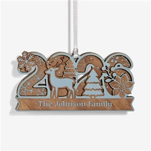 2026 Personalized 2 Piece Wood Ornament- Blue Stain - 58615-B