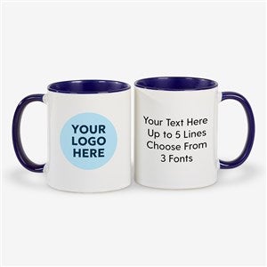 Personalized Logo Blue Handle Coffee Mug - 58642
