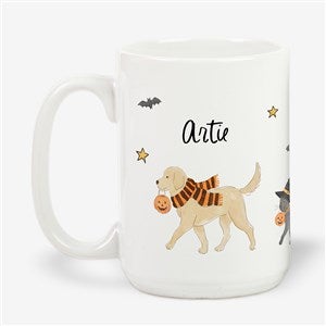 Halloween Paws Personalized Coffee Mug 15 oz.- White - 58727-L