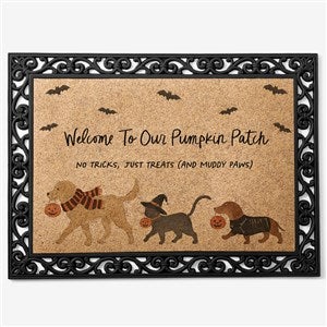 Halloween Paws Personalized 18x27 Synthetic Coir Doormat - 58735