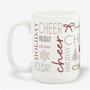 Holiday Repeating Name Personalized Coffee Mug 15 oz.- White - 58751-L