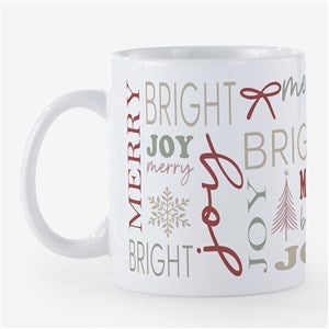 Holiday Repeating Name Personalized Coffee Mug 18 oz.- White - 58751-XL