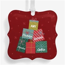 Stacked with Cheer Personalized Glass Benelux Ornament - 58837