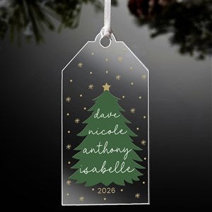Merry Name Evergreen Personalized Acrylic Tag Ornament - 58853
