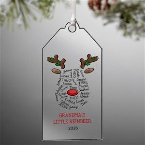 Reindeer Repeating Name Personalized Acrylic Tag Ornament - 58995