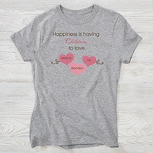 What Is Happiness? Personalized Hanes Ladies Fitted Tee - 5920-FT