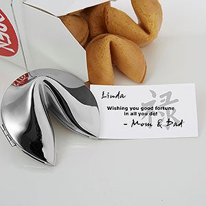 Wishes of Prosperity Silver Fortune Cookie - 6246