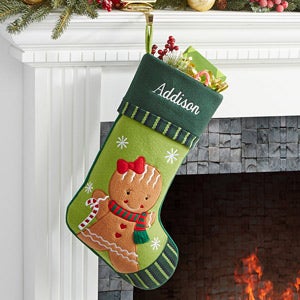 Gingerbread Girl Christmas Family Stocking - 6316-GG