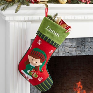 Girl Elf Christmas Family Stocking - 6316-GE