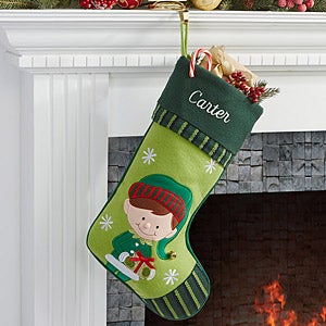 Boy Elf Christmas Family Stocking - 6316-BE