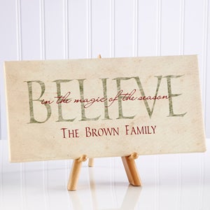 Believe in Christmas Personalized Canvas Print- 5½" x 11" - 6387