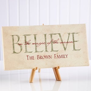 Believe in Christmas Personalized Canvas Print- 5½quot; x 11quot; - 6387