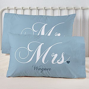 Mr. and Mrs. Collection Personalized 20" x 40" King Pillowcase Set - 6407-K