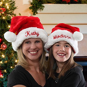 Christmas Hat with Santa Claus Embroidered Cap, Christmas Designed