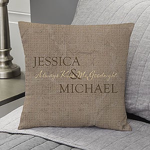 Kiss Me Goodnight Personalized 14 Throw Pillow - 6468-S