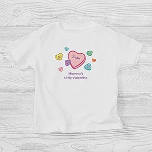 Personalized Valentines Day Toddler T-Shirt - Candy Hearts - 6527-TT